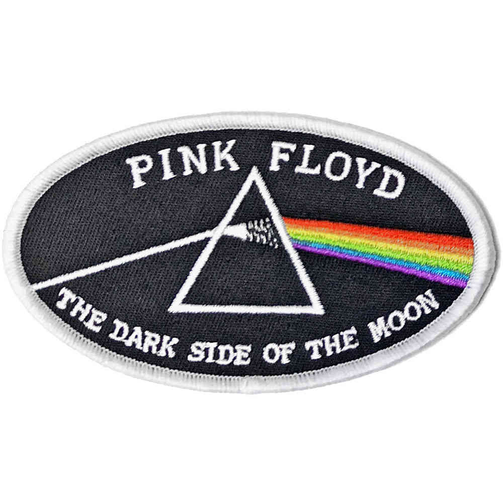Pink Floyd - Dark Side Of The Moon Oval White Border Patch - Schwarz